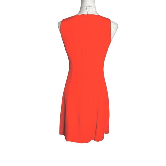 Hugo Buscati Silk Vibrant Orange Designer Luxe Sleeveless Mini Sheath Dress Sz 4 - Picture 3 of 9